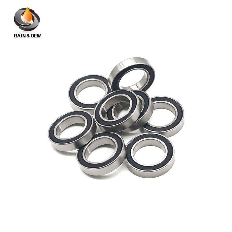 10PCS High-Precision ABEC-7  S6802RS  15x24x5mm Stainless Steel Body & Black Rubber Seals for Fishing Equipment