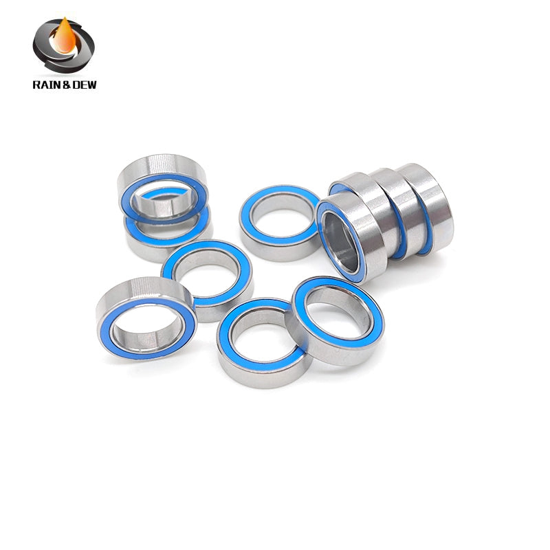10PCS High-Precision ABEC-7  S6700RS-Blue  10x15x4mm Stainless Steel Body & Blue Rubber Seals for Fishing Equipment