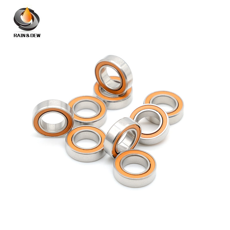 10Pcs SMR148RSCB  8*14*4mm  Stainless Steel hybrid Si3N4 ceramic ball bearing Without Grease Fast Turning  ABEC-7