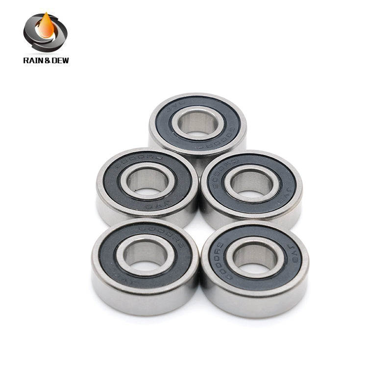 10PCS High-Precision ABEC-7  S6000RS  10x26x8mm Stainless Steel Body & Black Rubber Seals for Fishing Equipment