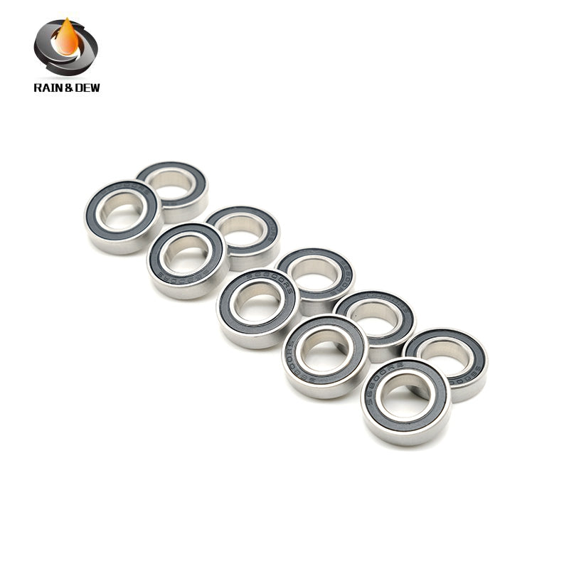 10PCS High-Precision ABEC-7  S6800RS  10x19x5mm Stainless Steel Body & Black Rubber Seals for Fishing Equipment