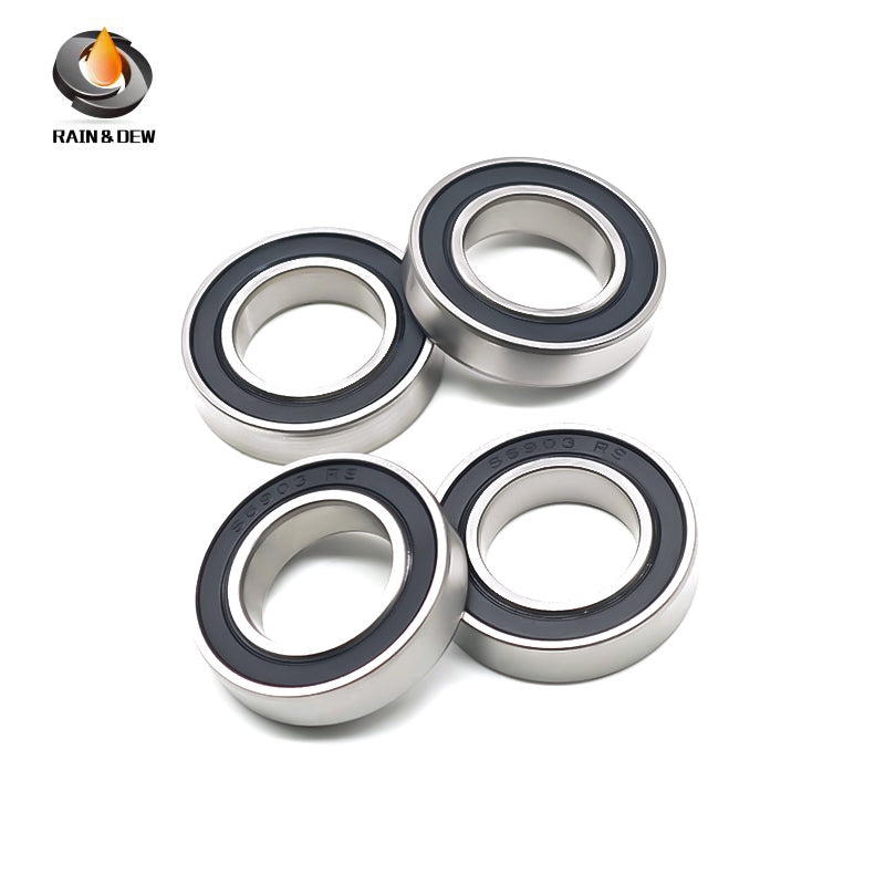 10PCS S6903RS  17x30x7mm Durable & Fully Sealed Bearing for Fishing Gear ABEC-7 Stainless Steel with Black Rubber Shield