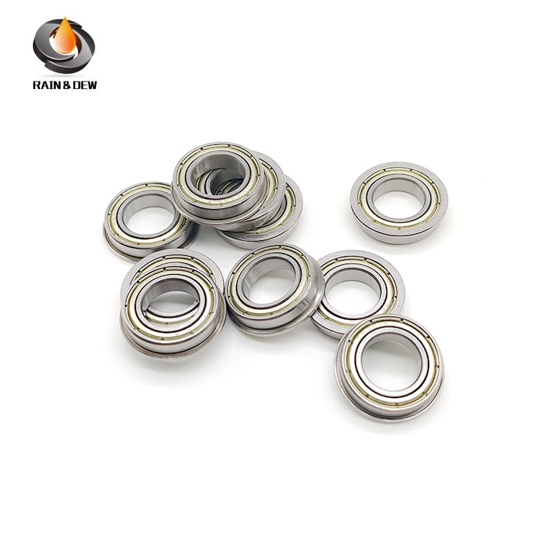 10PCS Precision F6801ZZ Flanged Bearing 12x21x5 mm Double Shielded, Chrome Steel, for Easy Mounting & Positioning in CNC, 3D Printers & Small Mechanisms