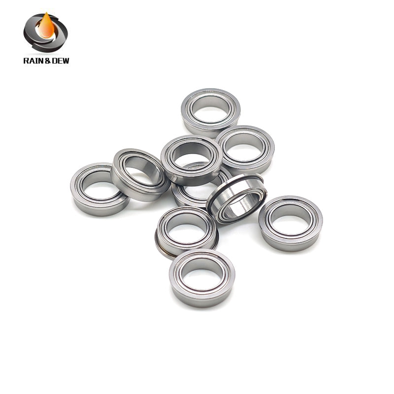 10PCS MF128ZZ Miniature Flange Bearings 8X12X3.5 mm Double Metal Shielded for Secure & Easy Mounting