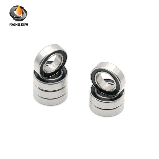 10PCS SMR137RS	 7x13x4mm Bearing  ABEC-7  Stainless Steel Ball Bearings Black Rubber Sealed For Fishing or Tiny Model Toys