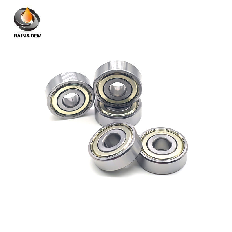 6PCS 1614ZZ Bore Miniature Deep Groove Ball Bearing with Dual Rubber Seals (ZZ) for High-Speed Applications - Metric: 9.525x28.575x9.525mm