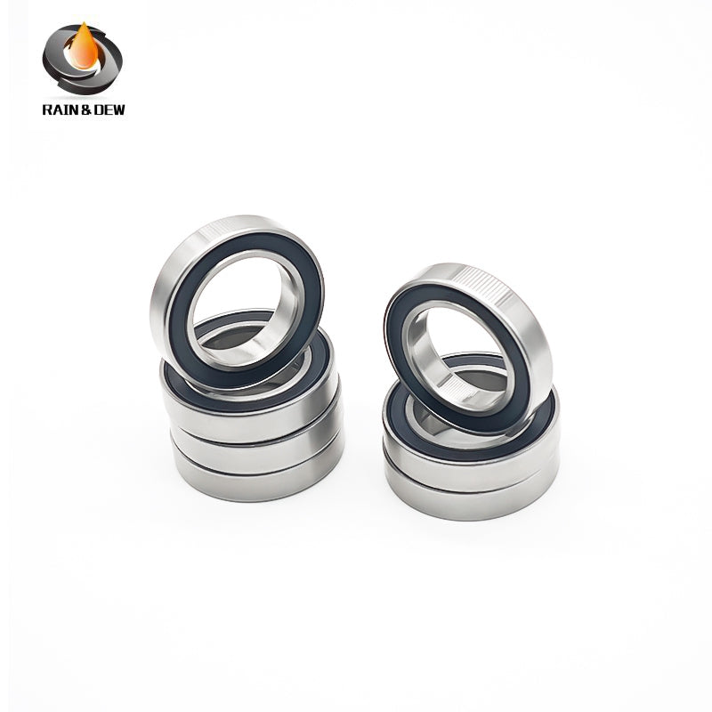 10PCS High-Precision ABEC-7  S6803RS  17x26x5mm Stainless Steel Body & Black Rubber Seals for Fishing Equipment
