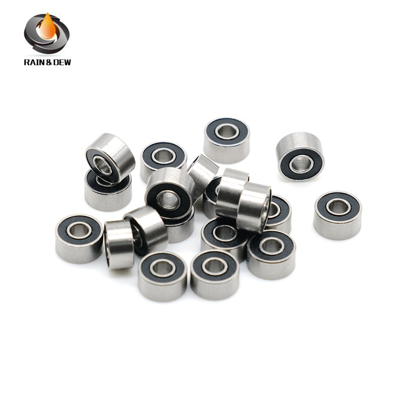10PCS S693RS	3x8x4mm Durable & Fully Sealed Bearing for Fishing Gear ABEC-7 Stainless Steel with Black Rubber Shield